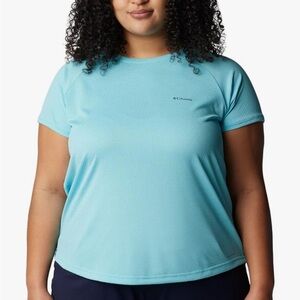 Columbia Bogata Bay Short Sleeve Tee • Women’s 2X Aquamarine